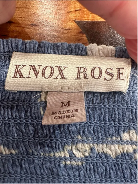 Knox Rose Blue White Cloud Tie Dye Maxi Dress Boho Coastal Resort Ruffle M - Picture 7 of 11